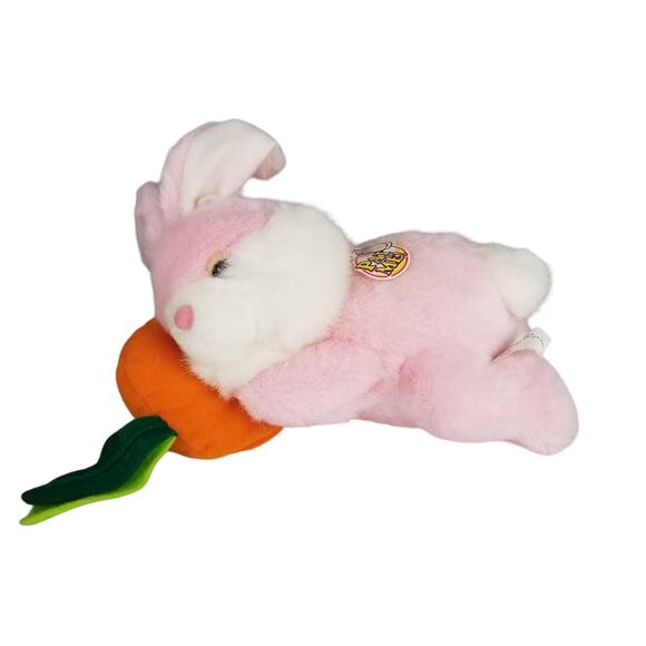 Snoring Sleepy Easter Bunny Rabbit W/ Carrot Pillow 8"  Plush - Picture 1 of 7